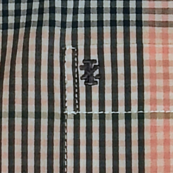 IZOD Non-Iron Stretch Men's Size M Blue, Green and Pink Plaid Button Up LS Shirt - Picture 3 of 9